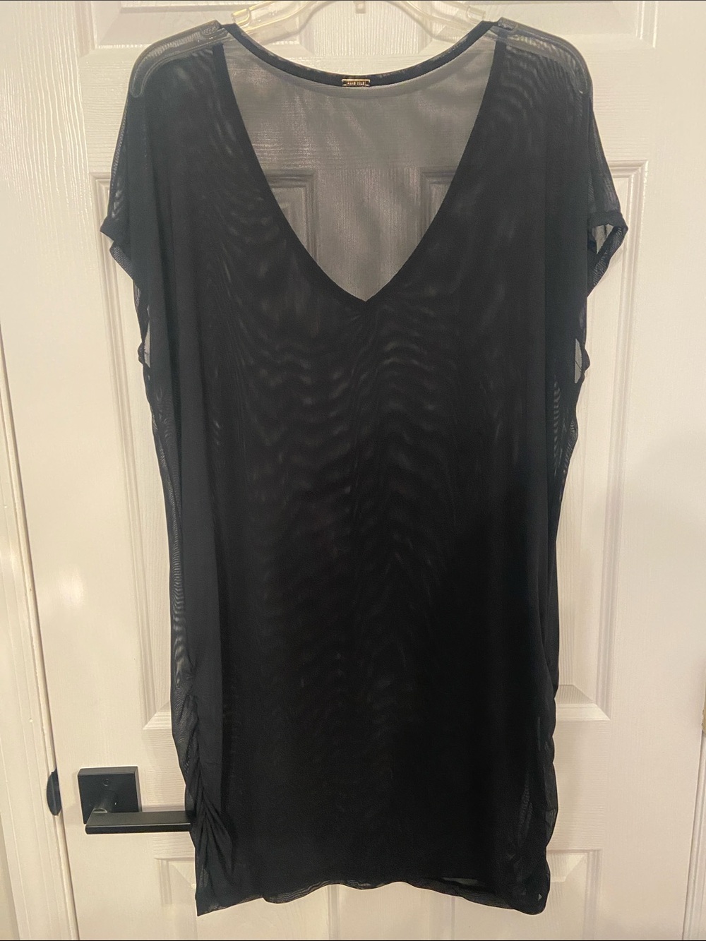 Anne Cole Black Sheer V-Neck Cover-Up
